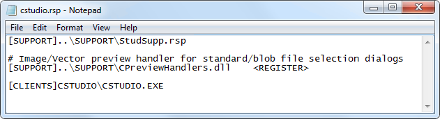Sample .rsp file